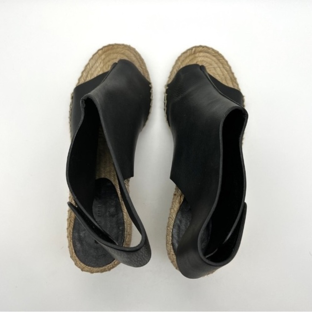 Celine Phoebe black leather espadrilles wedge sandals 11 - Picture 7 of 16